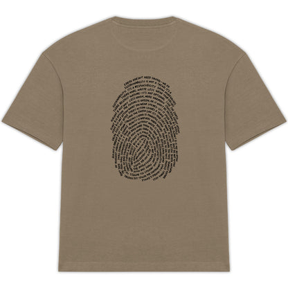 Planet B-Oversized Organic T-shirt with Fingerprint Design (Driftwood) - back_0