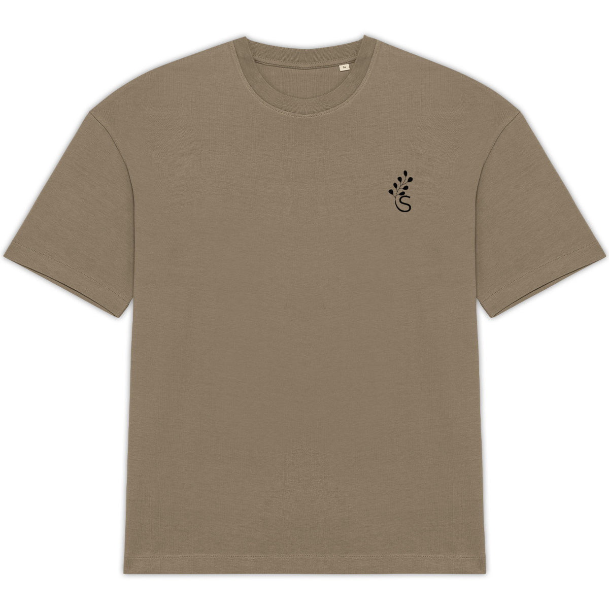 Planet B-Oversized Organic T-shirt with Fingerprint Design (Driftwood) - front_0