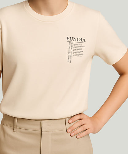 “EUNOIA t-shirt – organic cotton, natural color, unisex, mindful design by Soworn”

