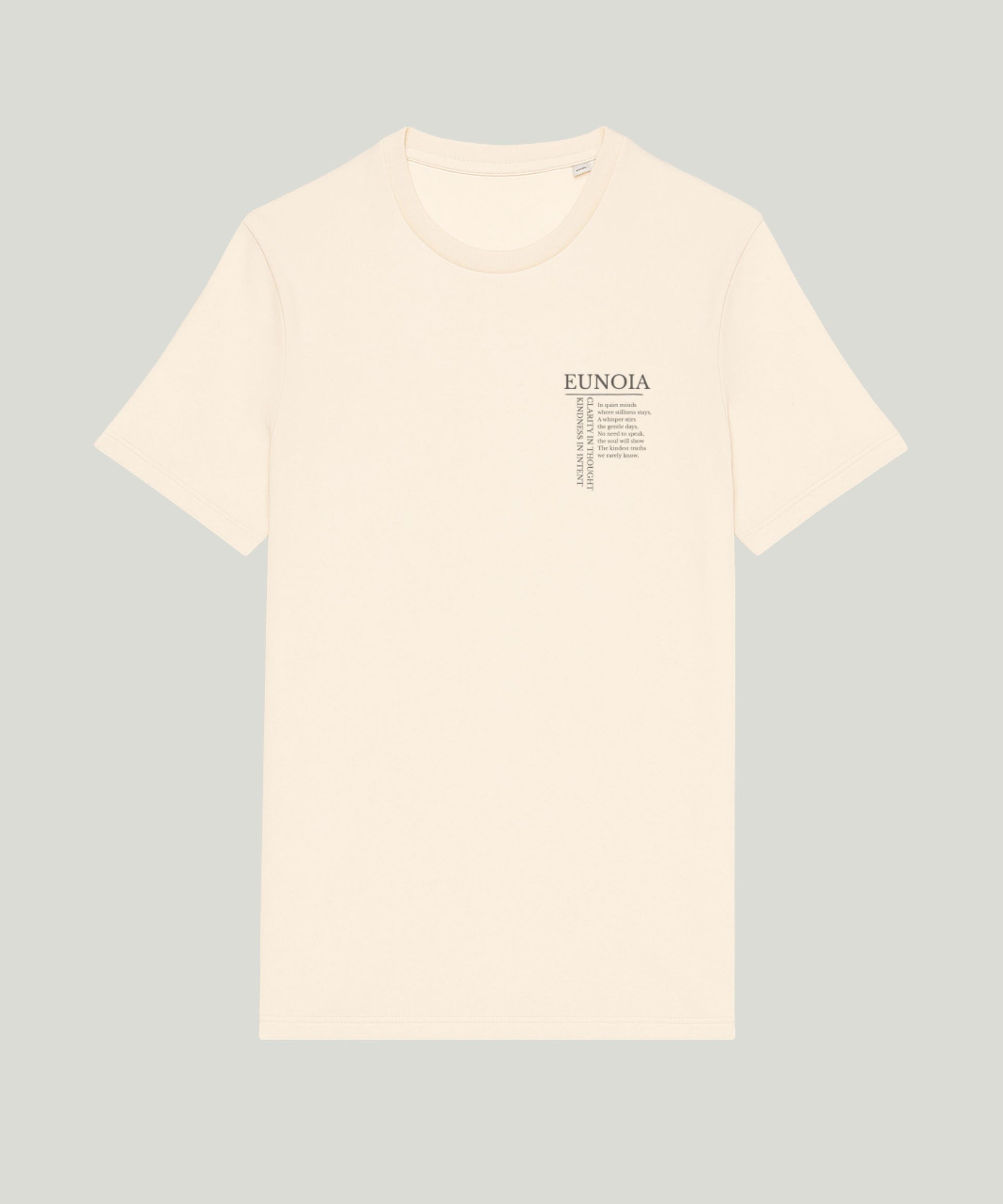 “EUNOIA t-shirt – organic cotton, natural color, unisex, mindful design by Soworn”

