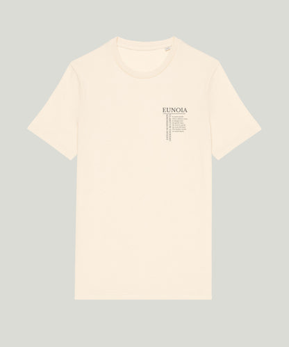 “EUNOIA t-shirt – organic cotton, natural color, unisex, mindful design by Soworn”

